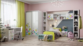 Детская комната Флер (Белый/корпус Выбеленное дерево) в Павлоградке - pavlogradka.katalogmebeli.com | фото