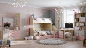 Детская комната Грэйси (Розовый/Серый/корпус Клен) в Павлоградке - pavlogradka.katalogmebeli.com | фото 12