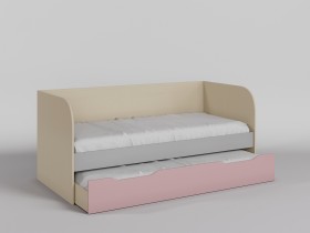 Диван-кровать Грэйси (Розовый/Серый/корпус Клен) в Павлоградке - pavlogradka.katalogmebeli.com | фото