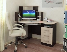 Компьютерный стол Каспер (венге/лоредо) в Павлоградке - pavlogradka.katalogmebeli.com | фото