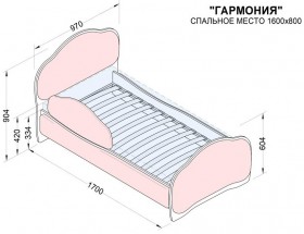 Кровать 160 Гармония 45 Серый (мягкий бортик) в Павлоградке - pavlogradka.katalogmebeli.com | фото 2
