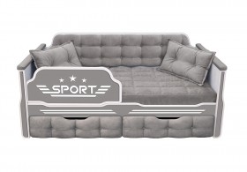 Кровать 160 серии Спорт 2 ящика 45 Серый (подушки) в Павлоградке - pavlogradka.katalogmebeli.com | фото