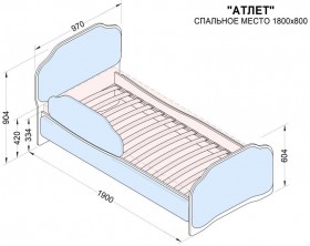 Кровать 180 Атлет 29 Синий (мягкий бортик) в Павлоградке - pavlogradka.katalogmebeli.com | фото 2