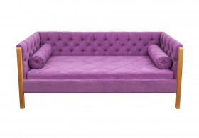 Кровать 180 серии Леди  32 Фиолетовый (подушка валик) в Павлоградке - pavlogradka.katalogmebeli.com | фото