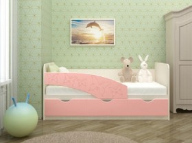 Кровать Бабочки 1,6м (Розовый металлик) в Павлоградке - pavlogradka.katalogmebeli.com | фото