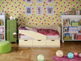 Кровать Бабочки 1,6м (Ваниль матовый) в Павлоградке - pavlogradka.katalogmebeli.com | фото
