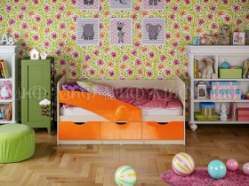 Кровать Бабочки 1,8м (Оранжевый металлик) в Павлоградке - pavlogradka.katalogmebeli.com | фото 1