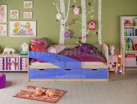 Кровать детская 1,6м Дельфин (Синий металлик) в Павлоградке - pavlogradka.katalogmebeli.com | фото