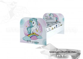 Кровать детская КР-08 Тойс (белый/белый,фотопечать Little Pony) в Павлоградке - pavlogradka.katalogmebeli.com | фото