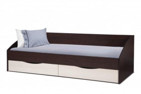 Кровать одинарная "Фея - 3" (симметричная) New (венге / вудлайн кремовый / ДВПО: белый) в Павлоградке - pavlogradka.katalogmebeli.com | фото