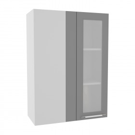 Лофт ВПУС 650 шкаф верхний угловой со стеклом высокий (Дуб майский/корпус Серый) в Павлоградке - pavlogradka.katalogmebeli.com | фото