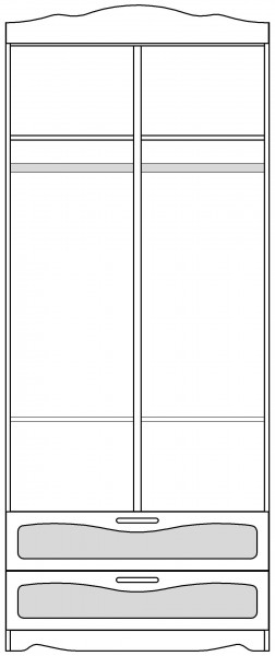 Шкаф 2-х створчатый с ящиками серии Иллюзия 99 Серый в Павлоградке - pavlogradka.katalogmebeli.com | фото 5
