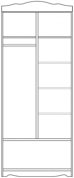 Шкаф 2-х створчатый серии Иллюзия 99 Серый в Павлоградке - pavlogradka.katalogmebeli.com | фото 4