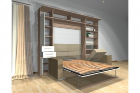 Шкаф-кровать с диваном Каролина в Павлоградке - pavlogradka.katalogmebeli.com | фото 3