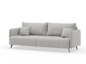 Валериан диван трёхместный прямой Светло-серый, ткань RICO FLEX 108 в Павлоградке - pavlogradka.katalogmebeli.com | фото 1